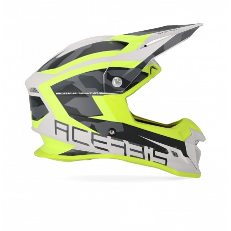 CASCO ACERBIS PROFILE 4 AMARILLO FLÚOR/BLANCO MATE.