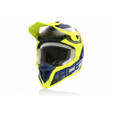 CASCO ACERBIS LINEAR AMARILLO/AZUL MATE.