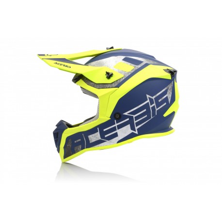 CASCO ACERBIS LINEAR AMARILLO/AZUL MATE.