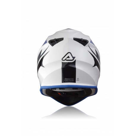 CASCO ACERBIS LINEAR BLANCO/AZUL BRILLO.