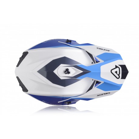 CASCO ACERBIS LINEAR BLANCO/AZUL BRILLO.