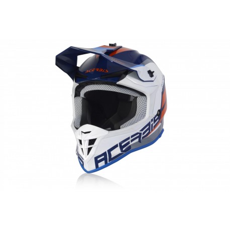 CASCO ACERBIS LINEAR AZUL/BLANCO BRILLO.