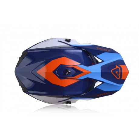 CASCO ACERBIS LINEAR AZUL/BLANCO BRILLO.