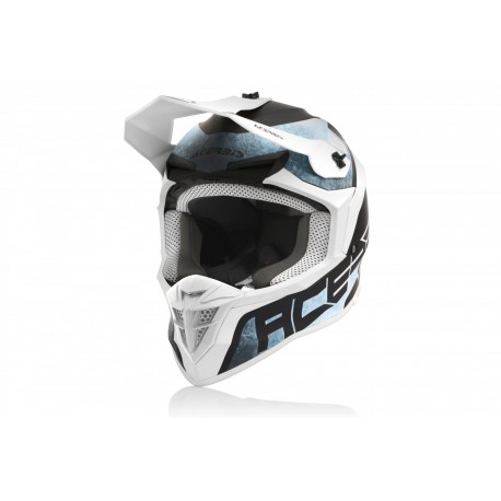 CASCO ACERBIS LINEAR AZUL CLARO/BLANCO MATE.