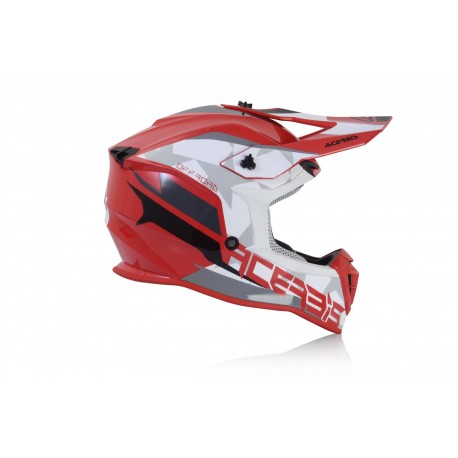 CASCO ACERBIS LINEAR ROJO/BLANCO BRILLO.