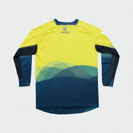 EQUIPACION HUSQVARNA JERSEY GOTLAND AMARILLO + PANTALON RAILED AZUL.