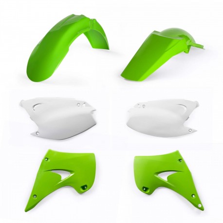 Kit Plásticos Acerbis Kawasaki Kx 125/250 03-08 Verde/Blanco.