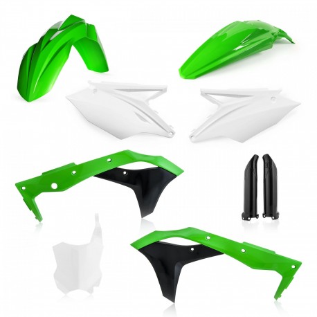 Kit Completo Plásticos Acerbis Kawasaki Kxf 250 2017 Verde/Blanco.