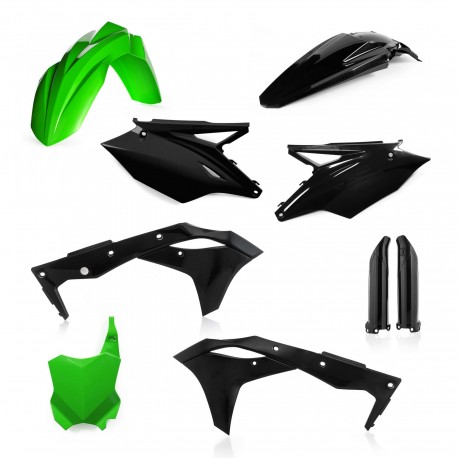 Kit Completo Plásticos Acerbis Kawasaki Kxf 250 2017 Verde/Negro.