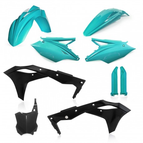 Kit Completo Plásticos Acerbis Kawasaki Kxf 250 18-20 Negro/Verde Agua.