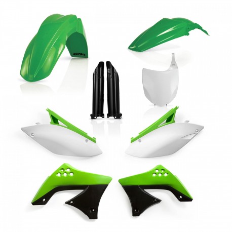 Kit Completo Plásticos Acerbis Kawasaki Kxf 450 09-11 Verde/Blanco.