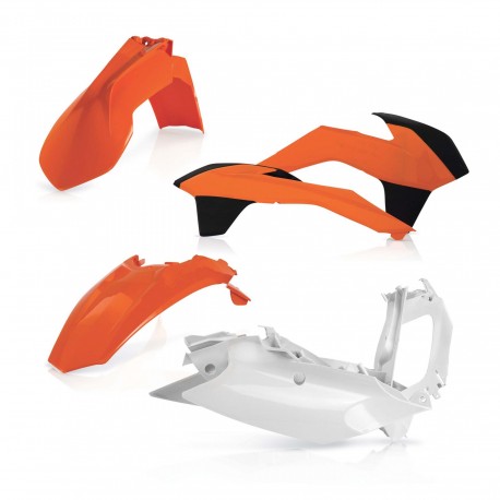 Kit Plásticos Acerbis Ktm Exc/Excf 14-16 Naranja/Blanco.