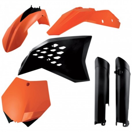 Kit Completo Plásticos Acerbis Ktm Sx/Sxf 07-10 Naranja/Negro.