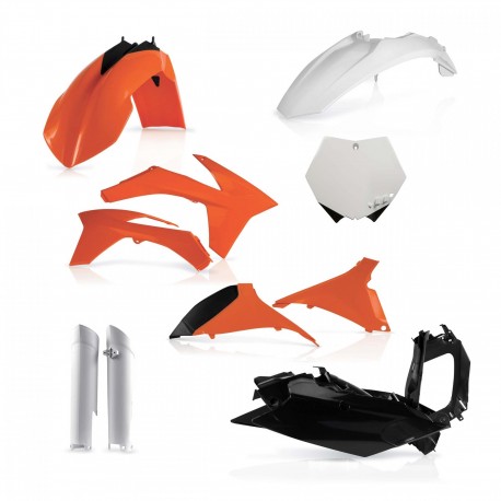 Kit Completo Plásticos Acerbis Ktm Sx/Sxf 11-12 Naranja/Blanco.