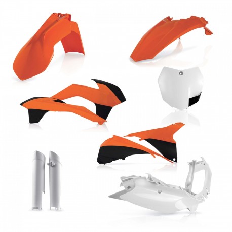 Kit Completo Plásticos Acerbis Ktm Sx/Sxf 13-14 Naranja/Blanco.