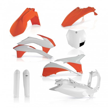 Kit Completo Plásticos Acerbis Ktm Sx/Sxf 2015 Naranja/Blanco.