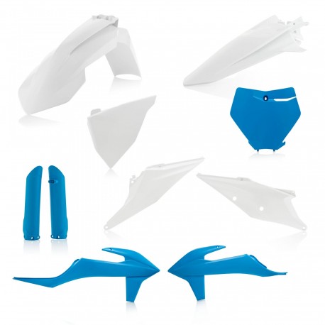 Kit Completo Plásticos Acerbis Ktm Sx/Sxf 19-22 Blanco/Azul Claro.