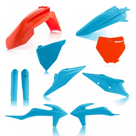 Kit Completo Plásticos Acerbis Ktm Sx/Sxf 19-22 Azul Claro/Naranja.