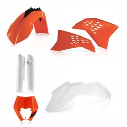 Kit Completo Plásticos Acerbis Ktm Exc/Excf 08-11 Naranja/Blanco.