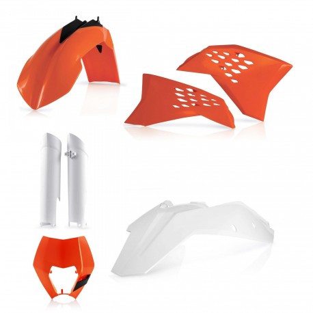 Kit Completo Plásticos Acerbis Ktm Exc/Excf 08-11 Naranja/Blanco.