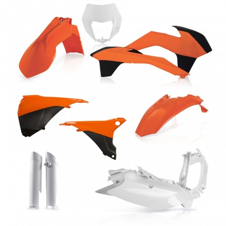 Kit Completo Plásticos Acerbis Ktm Exc/Excf 14-15 Naranja/Blanco.