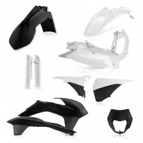 Kit Completo Plásticos Acerbis Ktm Exc/Excf 14-15 Negro/Blanco.