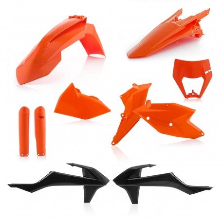 Kit Completo Plásticos Acerbis Ktm Exc/Excf 17-19 Naranja/Negro.