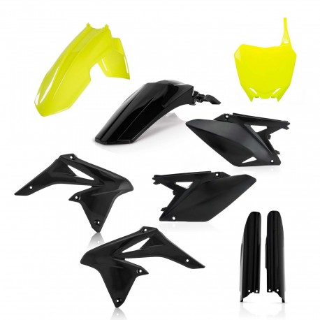 Kit Completo Plásticos Acerbis Suzuki Rmz 250 10-17 Amarillo Flúor/Negro.