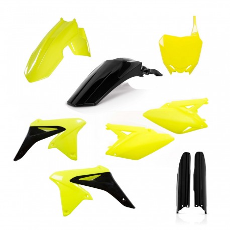 Kit Completo Plásticos Acerbis Suzuki Rmz 250 10-17 Amarillo Flúor/Negro.