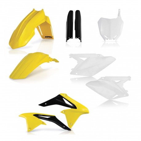 Kit Completo Plásticos Acerbis Suzuki Rmz 250 2018 Amarillo/Blanco.