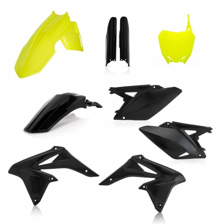 Kit Completo Plásticos Acerbis Suzuki Rmz 250 2018 Amarillo Flúor/Negro.