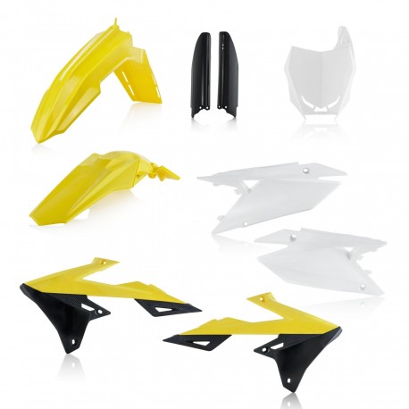 Kit Completo Plásticos Acerbis Suzuki Rmz 250 19-21 Amarillo/Blanco.