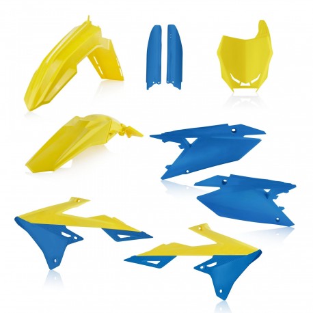 Kit Completo Plásticos Acerbis Suzuki Rmz 250 19-21 Azul Claro/Amarillo.