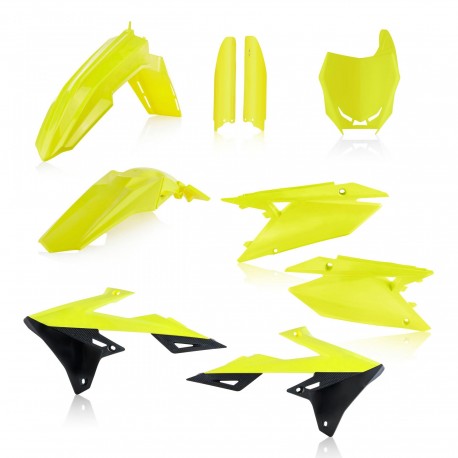 Kit Completo Plásticos Acerbis Suzuki Rmz 250 19-21 Amarillo Flúor/Negro.