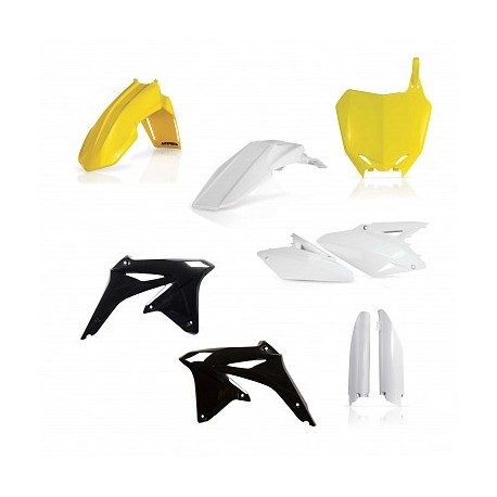 Kit Completo Plásticos Acerbis Suzuki Rmz 450 08-17 Negro/Blanco.