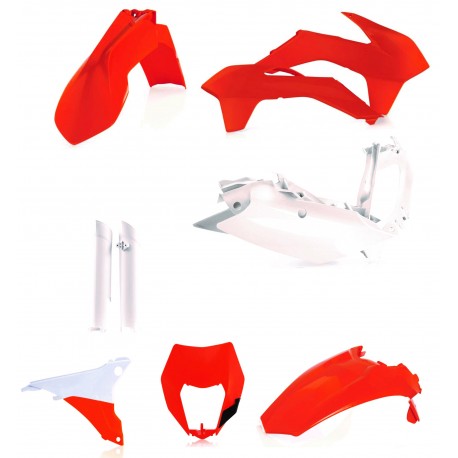 Kit Completo Plásticos Acerbis Ktm Exc/Excf 14-15 Naranja/Blanco.