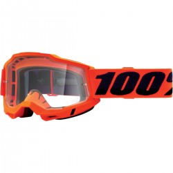 Gafas 100% Accuri 2 Naranja Fúor - Lente Transparente.