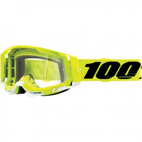 Gafas 100% Racecraft 2 Amarillo Flúor - Lente Transparente.