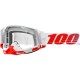 Gafas 100% Racecraft 2 Blanco/Rojo - Lente Transparente.