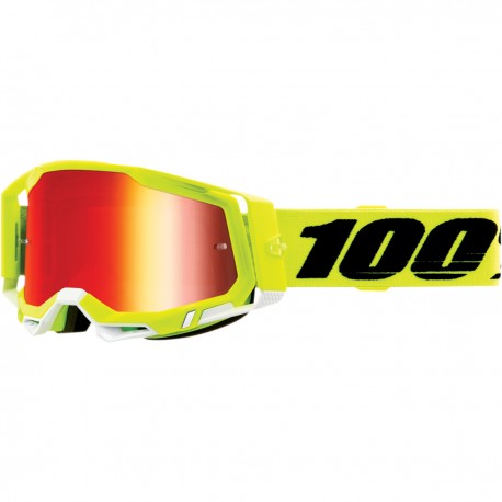 Gafas 100% Racecraft 2 Amarillo Flúor - Lente Espejo.