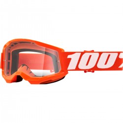 Gafas 100% Strata 2 Infantil Naranja - Lente Transparente.