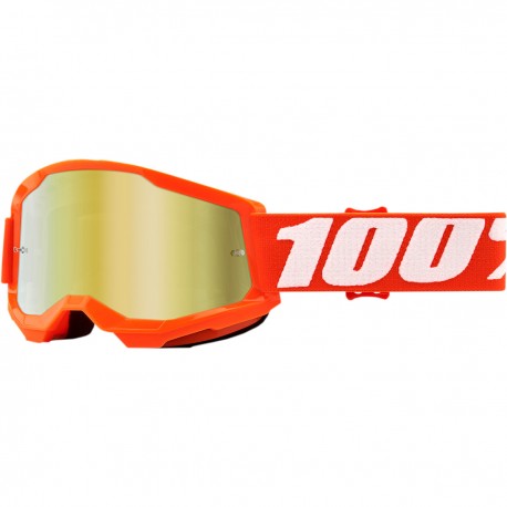 Gafas 100% Strata 2 Infantil Naranja - Lente Espejo.