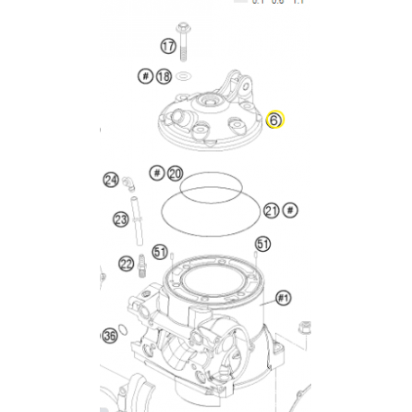 Culata Original Ktm Exc 250 14-16.