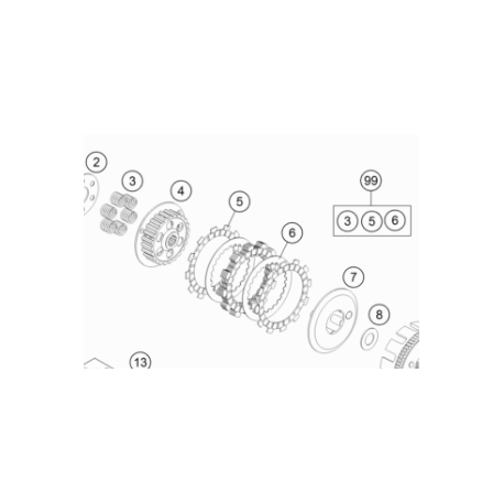 Kit de Embrague Original Ktm Sx 65 09-22.