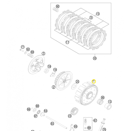 Campana de Embrague Original Ktm Exc 125/200 13-16.
