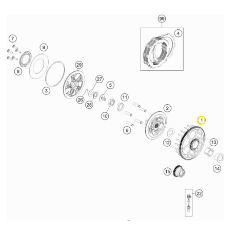 Campana de Embrague Original Gas Gas Mc 125 21-22.
