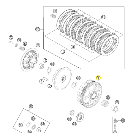 Campana de Embrague Original Ktm Sx-f 350 11-15.