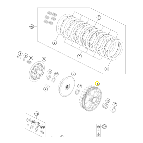 Campana de Embrague Original Ktm Sx-f 250/350 16-22.