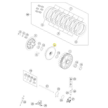 Cubo de Embrague Original Ktm Sx-f 250/350 16-18.