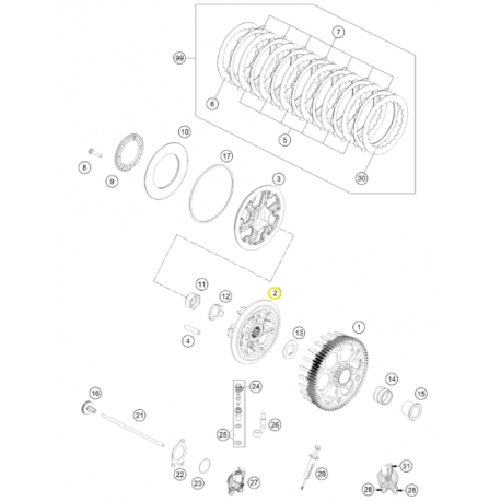 Cubo de Embrague Original Ktm Sx-f 250/350 19-22.